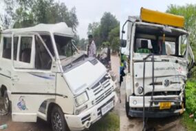 ट्रक और विंगर गाड़ी में हुई जोरदार टक्कर, विंगर में सवार 10 शिक्षक दो छात्र घायल, 5 की हालत गंभीर