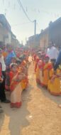 दामाधारा में सरस्वती मंदिर प्रतिष्ठा को लेकर निकली भव्य कलश यात्रा