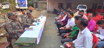 कांड्रा थाना परिसर में थाना प्रभारी विनोद मुर्मु की अध्यक्षता में शांति समिति की बैठक संपन्न