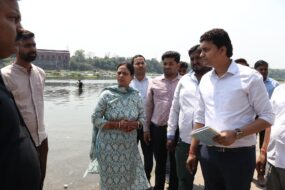 चैत्र छठ व रामनवमी को लेकर मेयर श्रीमती सुधा गुप्ता का निरीक्षण,घाटों की सफाई व जलापूर्ति सुधार के निर्देश