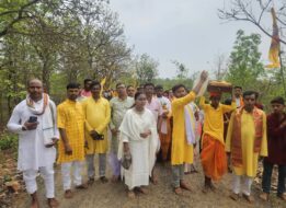 पाथरचुड़ गांव में सात दिवसीय भागवत कथा को लेकर भव्य कलश यात्रा