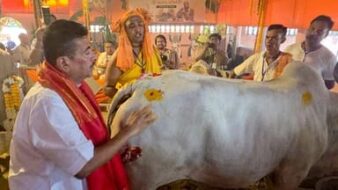 शुवेंदु अधिकारी ने मायापुर इस्कॉन में की गो-पूजा, दिया संदेश शुवेंदु अधिकारी मायापुर इस्कॉन