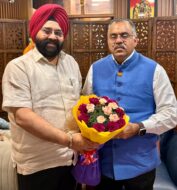 दिल्ली में भाजपा राष्ट्रीय महासचिव तरुण चुग से मिले अमरप्रीत सिंह काले, संगठनात्मक मुद्दों पर हुई चर्चा