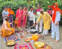 मानगो दाईगुट्टू में पंचमुखी हनुमान मंदिर निर्माण का शुभारंभ, विधि-विधान से हुआ भूमि पूजन