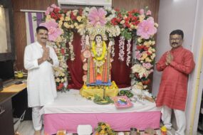 श्री कंस्ट्रक्शन कार्यालय में बाबा विश्वकर्मा पूजन धूमधाम से संपन्न