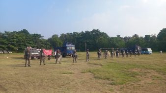 दुर्गा पूजा को लेकर जमशेदपुर पुलिस अलर्ट, वाटर कैनन और टियर गैस का मॉक ड्रिल